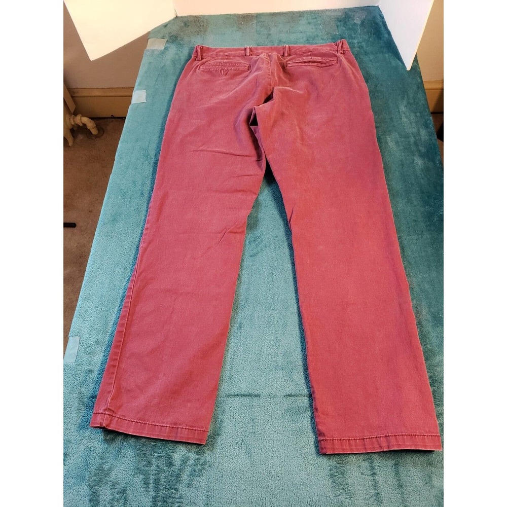 Old Navy Pants Mens Red 34x32 Stretch Career Work Straight Chino Preppy Slim - Picture 10 of 12